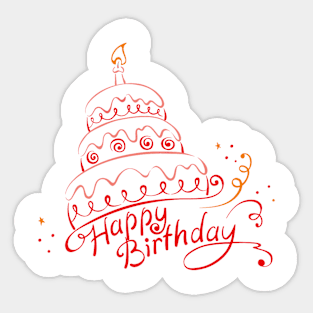 Happy Birthday T-shirt Sticker